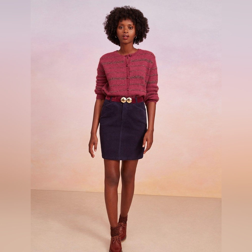 Navy mini skirt from Des Petits Hauts.